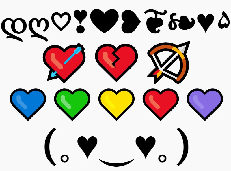 how to make heart facebook symbols